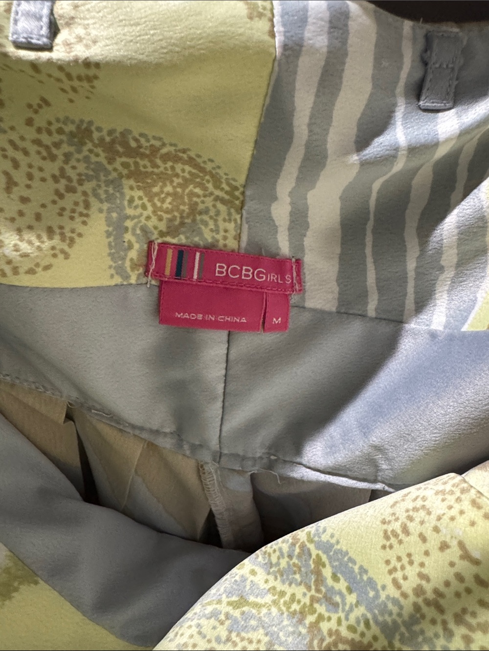 BCBGirls Yellow and Light Gray Print Dress - Picture 2 of 4